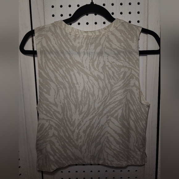 GAP XS Cropped Muscle Tank Top Cream - Picture 4 of 4